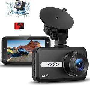 Dash Cam Front and Rear, 1080P Dash Camera for Cars with SD Card, Dual Dashcams 3" IPS Screen, Dashboard Camera Recorder 170° Wide Angle,Accident Lock,Night Version,Loop Recording, Motion Detection
