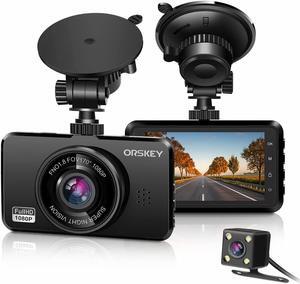 Dash Cam for Cars Front and Rear 1080P Full HD in Car Camera Dual Lens Dashcam for Cars 170 Wide Angle with Loop Recording and G-Sensor