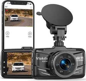 Dash Cam 4K WiFi 2160P Car Camera, Dash Camera for Cars, Dash Cam Front with App, Dashcams for Cars with Night Vision, Loop Recording, 24 Hours Parking Mode, G-Sensor, Support 512GB Max