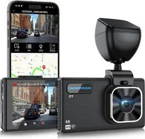 4K Dash Cam with Built-in WiFi GPS, 2160P UHD Dash Camera for Cars, 3.5" LCD Dashcam for Cars with 32GB Card, 170° Wide Angle, WDR, Night Vision, G-Sensor, Parking Mode, Support 512GB Max