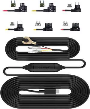 Dash Cam Hardwire Kit, Compatible for Mola N3 Pro/ Z50 Dash Cam/Mini 5 Dash Cam/ Z40 Dash Cam Hard Wire Kit Fuse for Dashcam in Type-C Port, Plozoe 12V-24V to 5V Car Dash Camera Charger