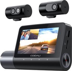 2.5K Dash Cam Front and Rear Inside, 2.5K+1080P+1080P 3-Channel Dash Cam, Build-in GPS Wi-Fi, Dash Camera for Cars with Super IR Night Vision, 24-HR Parking Mode, Supports 512&GB Max (D50)