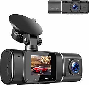 Dual Dash Cam Front and Inside, CE41A Car Camera 1920x1080@30fps for Taxi, Interior Driver Facing w/IR Night Vision, Cabin 2 Way Security Parking Monitor Cameras, 1.5-inch display