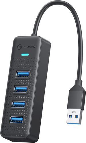 USB Hub, PHIXERO 4-Port USB 3.0 Hub Multi USB Port Expander, Fast Data Transfer USB Splitter for Laptop, Compatible with All USB Port Device