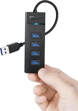 4 Ports USB Hub, SANZANG USB 3.0 Hub, 5Gbps USB Splitter USB Port Expander for Laptop, Xbox, Flash Drive, HDD, Console, Printer, Camera,Keyborad, Mouse6 inch