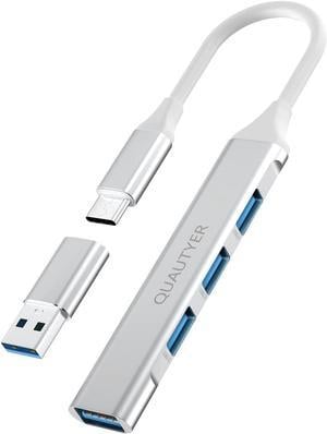 USB C Hub, 4 Ports Mini Hub Extensions, USB C Multiport Adapter Compatible with MacBook,iPad Pro,Dell HP Laptop,Phones