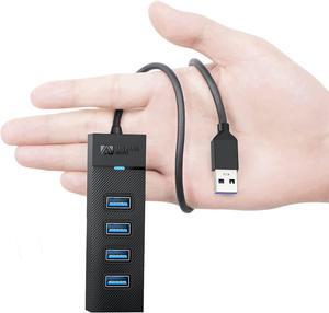 4 Ports USB Hub 1.6FT, SANZANG USB 3.0 Hub, 5Gbps USB Splitter USB Port Expander for Laptop, Xbox, Flash Drive, HDD, Console, Printer, Camera,Keyborad, Mouse