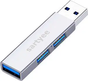 USB Hub 3.0 Extender 3-Port, sartyee Computer Networking Hubs for MacBook, Mac Pro, iMac, Ps4/5, Surface Pro,Flash Drive, Keyboard, Mouse, Windows