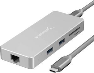 USB C Hub,9 in 1 to HDMI 2.0 4K 30Hz Adapter with 1 Gbps RJ45 Ethernet,Pd Type C Pass Through Charging Port, SD/MicroSD, 2 USB 3.1 Ports, Laptop Docking Station MacBook(HB-UHPN)
