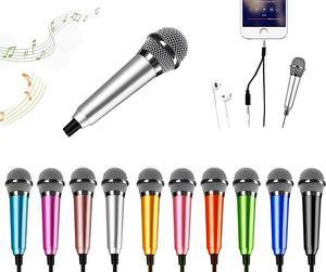 Mini Microphone,Portable Vocal Tiny Microphone, Asmr Microphone,Phone Microphone, Mini Karaoke Microphone for Voice Recording Chatting and Singing On iPhone,Android,Laptop NotebookSilver