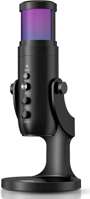 Aoliget USB Microphone for PC,Mac,Gaming,Recording,Streaming,YouTube,Podcasting,Tiktok,Studio and Computer Condenser Mic with RGB,2 Pickup Patterns,Plug and Play