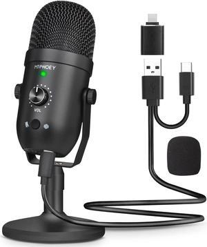 Podcast Microphone for Phone,  Professional USB Microphone forTikTok/PC/Pad/PS4/i*O*S/Android,Computer Mic with Noise Cancelling,Asmr Microphone Plug and Play for Streaming,Podcast,Gaming