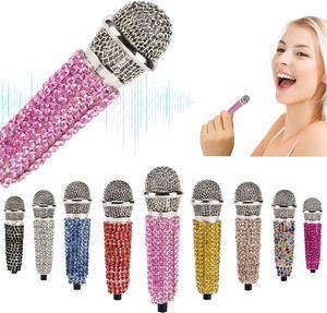 Mini Microphone,Portable Vocal Tiny Microphone, Asmr Microphone,Phone Microphone, Mini Karaoke Microphone for Voice Recording Chatting and Singing On iPhone,Android,Laptop Notebook (Pink)