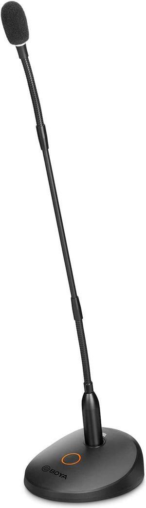Desktop Gooseneck Condenser Microphone 18" Podium Microphones with Base LED Indicator XLR Mic for Meetings Video Conferences Streaming Lectures BY-GM18CB