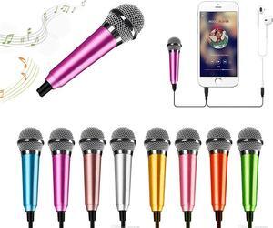 Mini Portable Vocal Microphone for Mobile Phone, Computer, Tablet, Recording Chat and Singing(Rose Pink)