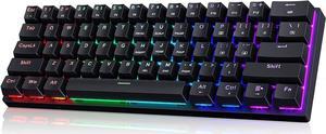 60 Percent Wired Gamer Keyboard with Blue Switches,Portable 60% Mechanical Gaming Keyboard,LED Customization Backlit,61 Keys Ultra-Compact Mini Office Keyboard for PC/Mac/Xbox,Easy to Carry On Trip