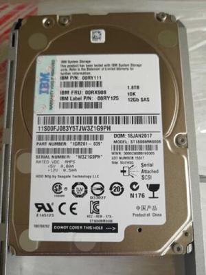 For IBM 1.8TB 00RX908 00RY111 00RY125 00WY600 10K 12G 2.5" SAS V7000 Gen2 HARD DRIVE