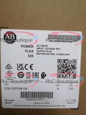 NEW AB 25B-D6P0N104 /A 525 2.2kW 3Hp AC Drive 25BD6P0N104