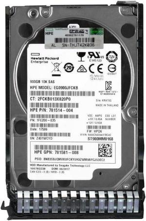 846293-001 846269-B21 781514-004 HPE 900GB 10K 12G 2.5" SAS SC ENT HARD DRIVE