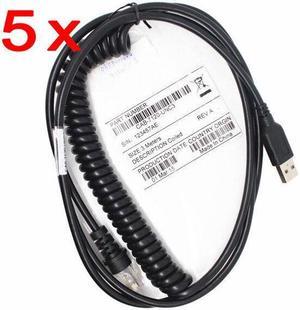 5x 9FT Coiled USB Cable For Honeywell Metrologic MS7120 MS9540 MS9520 Reader