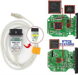 1PC MINI VCI V15.00.028 FT232RL OBD Diagnostics Cable for Toyota TIS Techstream