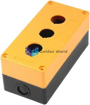 22mm Diameter 3 Hole Pushbutton Control Station Switch Box Case Yellow BlackKd