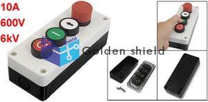 Emergency Stop Momentary NC Red NO White Green Push Button Switch Station IthKd