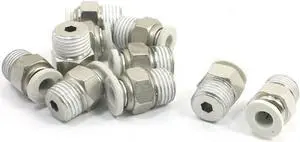 10 Pcs 6mm Tube 1/4" PT Male Thread Push in Straight Connect Quick FittingsKd