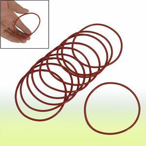 75mm x 70mm x 2.5mm Red Rubber O Shaped Rings Oil Seal Gasket Washer 10 PcsKD