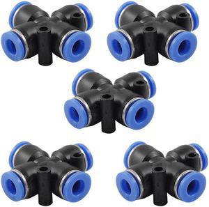 5Pcs 6mm 4 Way Cross Style Pneumatic Tube Push in Quick FittingsKd