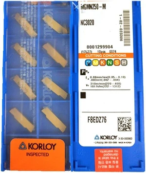 KORLOY MGMN250-M NC3020 Carbide Inserts CNC TOOL # KORLOY MGMN250-M NC3020 Carbide Inserts CNC TOOL #