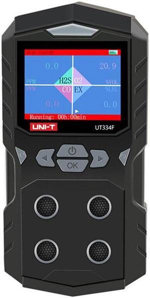 UNI-T UT334F Gas Detector Leakage H2S O2 EX CO 4 in 1 Gas Tester Color DisplayK