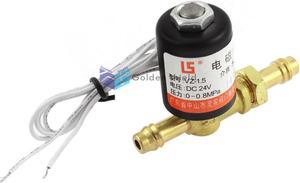 VZ-1.5 1 Way Water Air Oil Pneumatic Electric Brass Solenoid Valve DC 24V 7mmKd