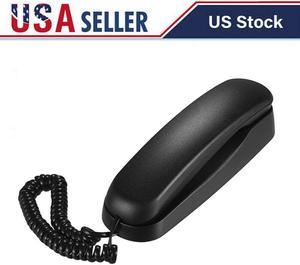 Black Corded Telephone Landline Phone for Home Office Desk Wall Mountable D3W1