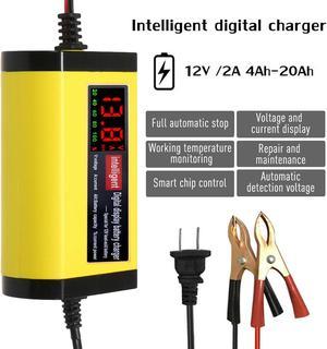 12V 2A Battery Charger Maintainer Auto for Motorcycle Car Truck Lead-acid O6A4