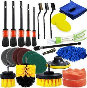 26 PCS Drill Brush Attachments Car Detailing Brush Kit for Auto Exterior D9U4