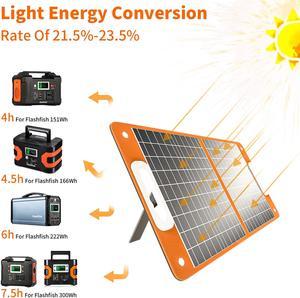 Flashfish 18V/60W Portable Solar Panel Charger Outdoor Camping RV Travel H3V7