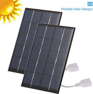 2X 2W/5V Solar Panel Power Bank Mobile Phone Charger Outdoor Hiking Travel K5I9