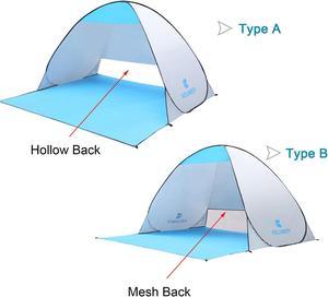 KEUMER UV Protection Beach Tent 2-4 Persons Beach Tent for Hiking Camping