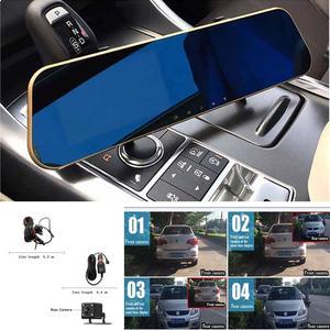 Car 1080P Dual Lens Mirror Rearview Reverse Backup 4.3" Video Recorder Night