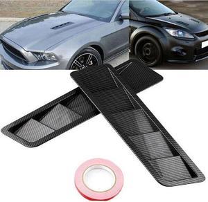 2Pcs Carbon Fiber Car Air Flow Intake Scoop Hood Bonnet Vent Front Engine Cover