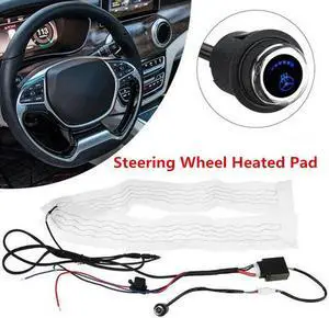 DC12V Car Steering Wheel 6 Gears Heated Winter Warm Cover Electric Heating Pad
