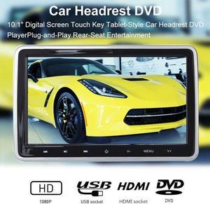 1Pcs 10.1" Car Headrest Monitor DVD Video Player LCD Screen Touch Button Stereo