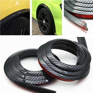 2Pc Carbon Fiber Fender Flares Protector Strip Wheel Eyebrow Anti-friction Pad