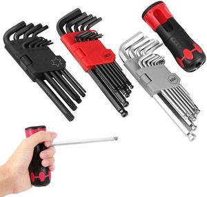 36Pc Metric System Hex Key Allen Wrench Set Ball End Long Arm Star L Wrench Y2Q4