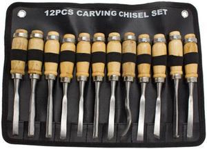 Wood Carving Hand Chisel Tools 12pcs Professional Woodworking Gouges Tool M6H1