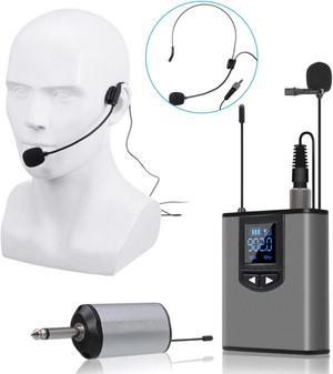 UHF Wireless Lavalier Lapel Microphone System Portable Cordless Headset Mic M0N1