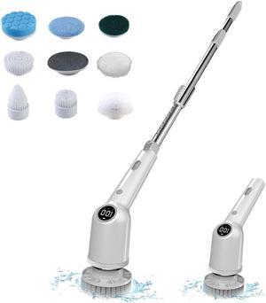 Cordless Electric Spin Scrubber 8 Brush Heads LED Digital Screen Waterproof G5E8