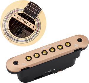 JUSTPRO Guitar Sound Hole Coil Pickup W/ Microphone for 39/40/41/42" Guitar W9K7