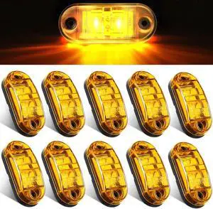 10 Pcs LED Trailer Side Marker Lights 2 Diode Oval 2.5in,Amber | Waterproof Clearance Marker for Truck Boat Rv Trailer, Equipped with Mounting Screws, Easy Mount, Running Signal Lighting 10 Pcs LED Trailer Side Marker Lights 2 Diode Oval 2.5in,Amber | Waterproof Clearance Marker for Truck Boat Rv Trailer, Equipped with Mounting Screws, Easy Mount, Running Signal Lighting